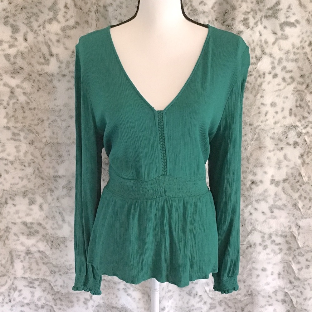 TORRID Gauze Smocked Peplum MIDI Top